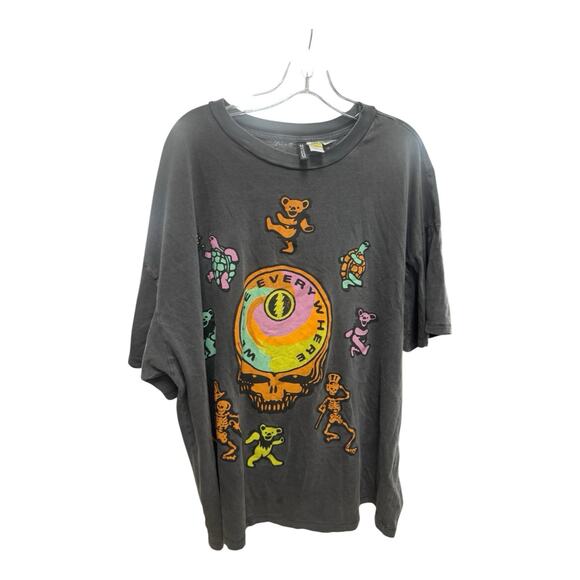 Grateful Dead Tops - Grateful Dead Oversized Large Men Shirt Dancing Bears Turtles Skeleton Dopamine